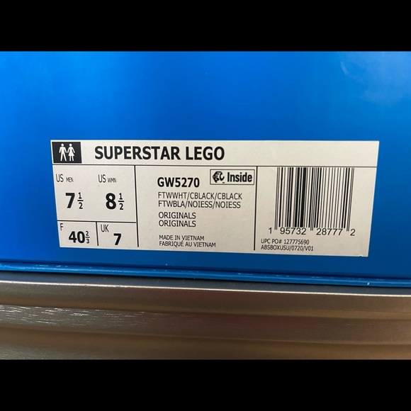 Superstar Lego Adidas Shell Tops, Size- Men 7.5, Color- Lego Theme/White/Black - Picture 7 of 7